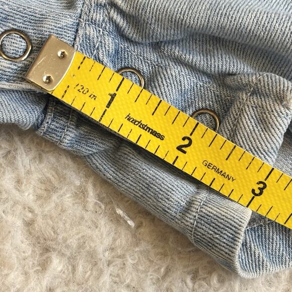 Y2K Little Arizona Jean Co Size 12 Month Overalls Shorts Light Wash Blue Denim - Picture 8 of 10